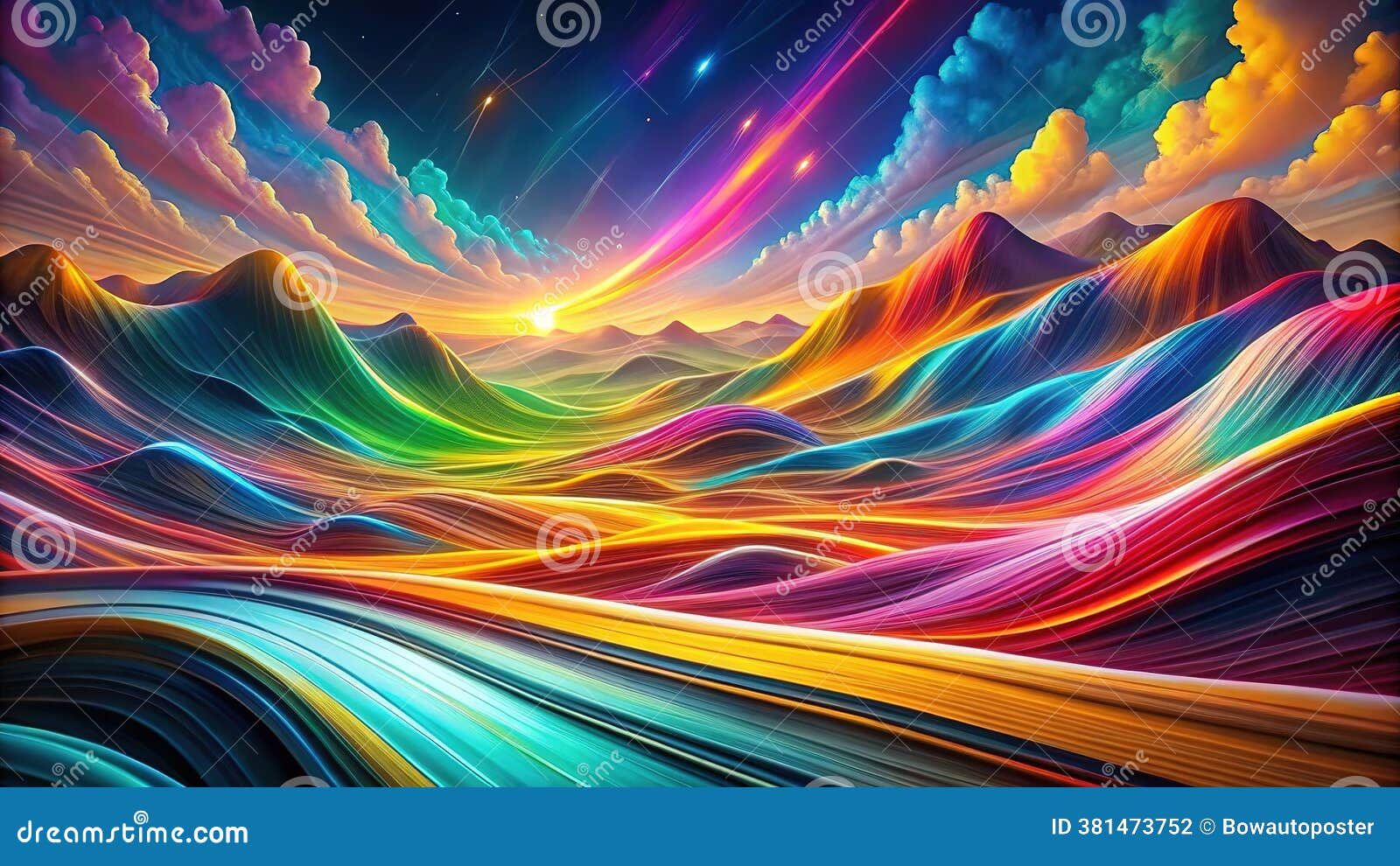 Colorful AI-generated abstract digital art — LND AI generates images like this free with daily credits